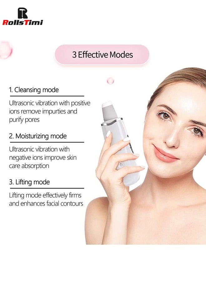 RollsTimi  Ultrasonic Anti-Aging Face Cleaner Skin Scrubber with Blackhead Wrinkle Removal Device White  - Image 5