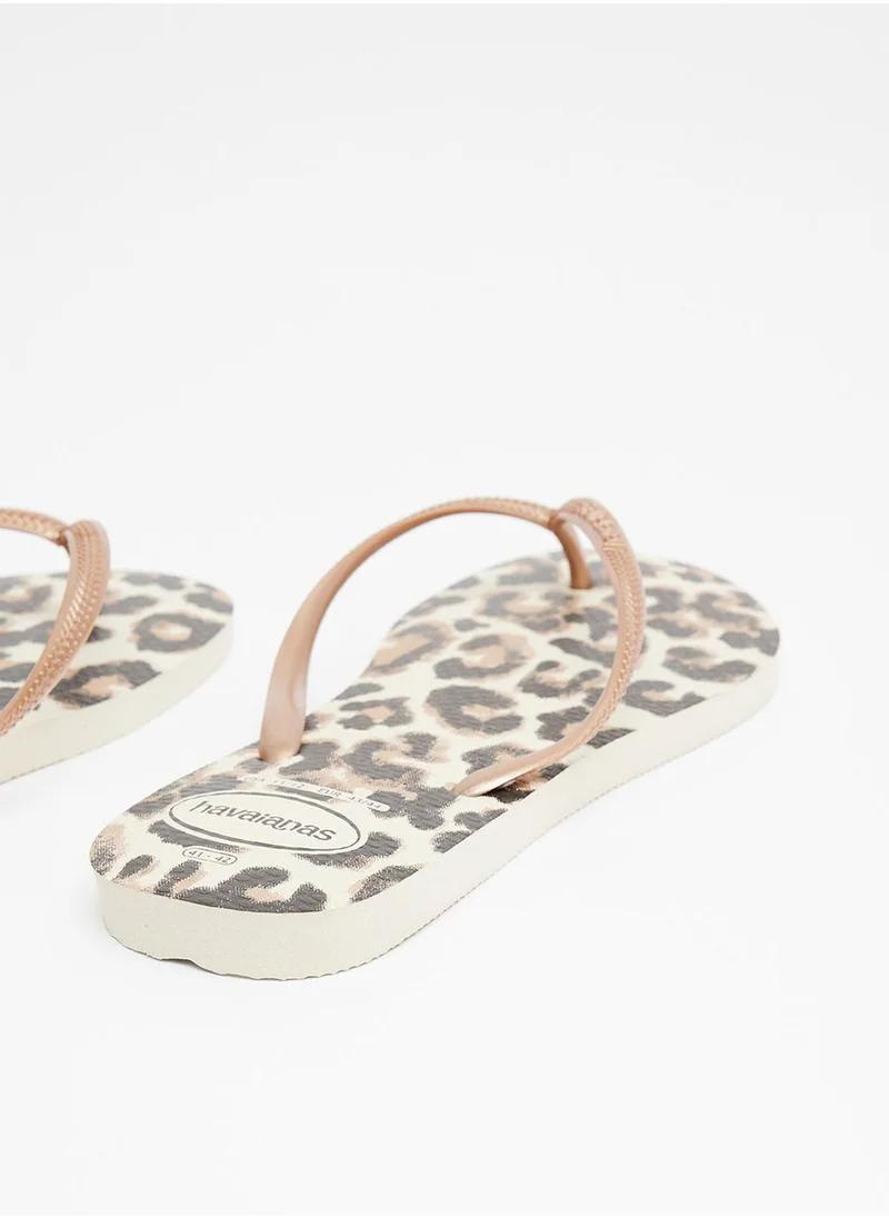 havaianas Slim Leopard Print Flip Flops