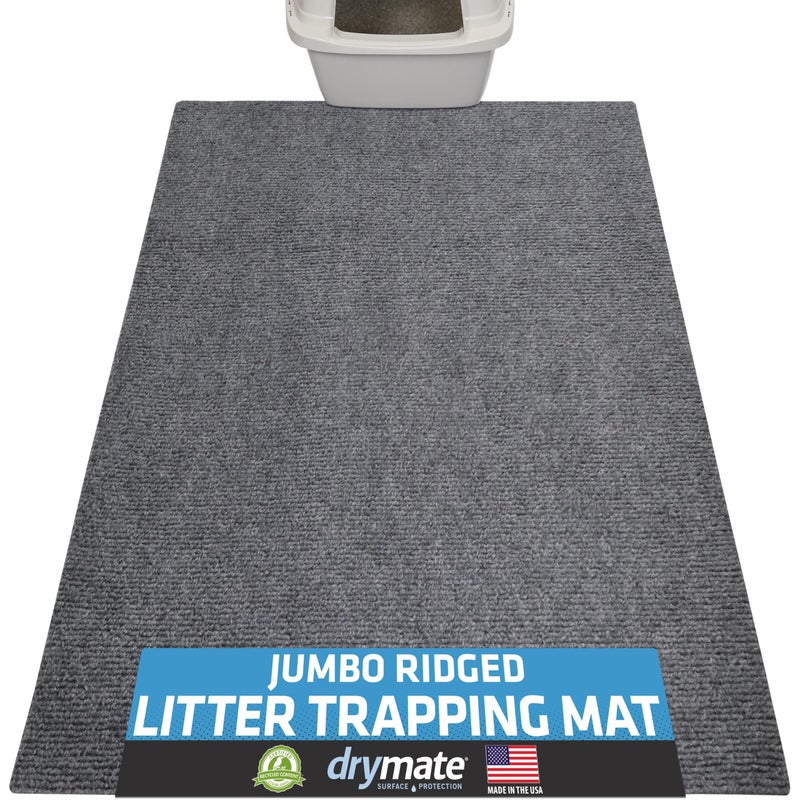 Drymate Jumbo Cat Litter Trapping Mat, (Ridged Design), Traps Litter & Mess from Box, Soft on Kitty Paws, Absorbent, Waterproof, Urine-Proof, Machine Washable, Durable, (USA Made) (36"x47") - Image 1