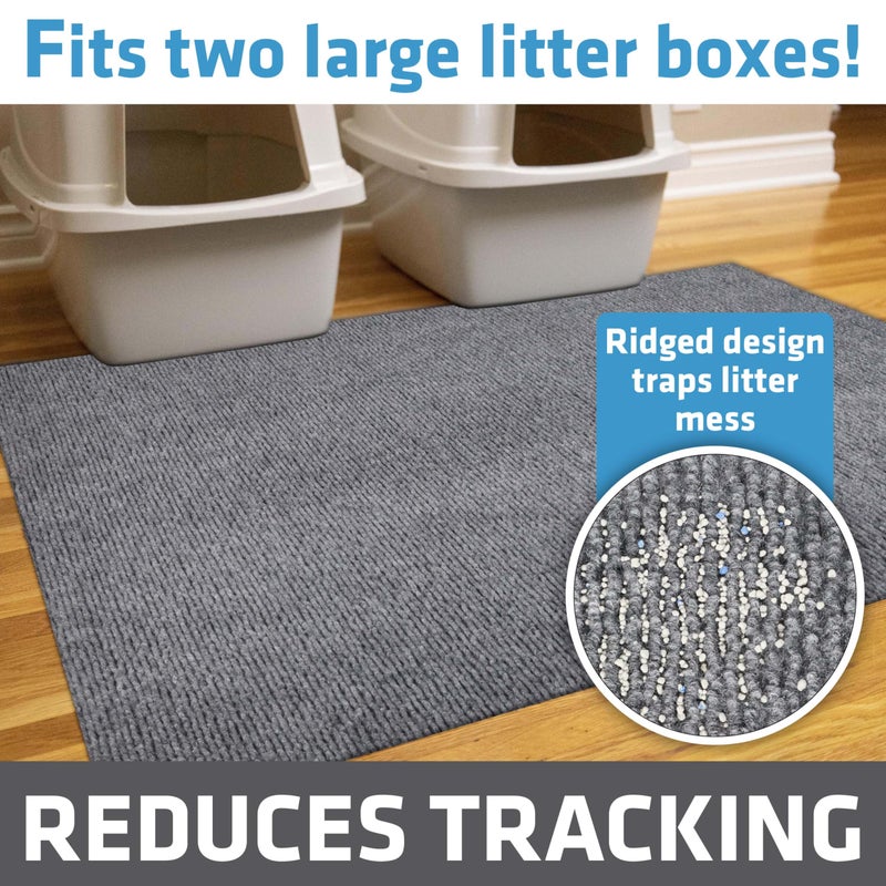 Drymate Jumbo Cat Litter Trapping Mat, (Ridged Design), Traps Litter & Mess from Box, Soft on Kitty Paws, Absorbent, Waterproof, Urine-Proof, Machine Washable, Durable, (USA Made) (36"x47") - Image 2
