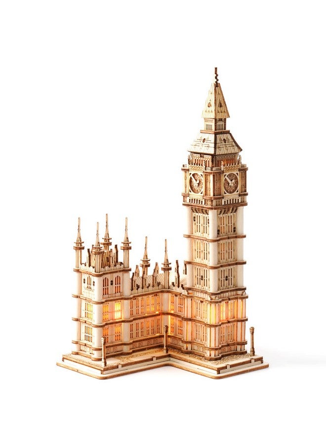 Robotime 3D Puzzle For Adults Wooden Craft Kits For Teens Diy Construction Model Kit With Led Light To Build Educational Big Ben Set Toys Birthday Gifts - Image 1