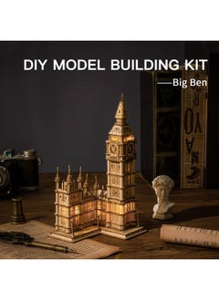 Robotime 3D Puzzle For Adults Wooden Craft Kits For Teens Diy Construction Model Kit With Led Light To Build Educational Big Ben Set Toys Birthday Gifts  - Image 3