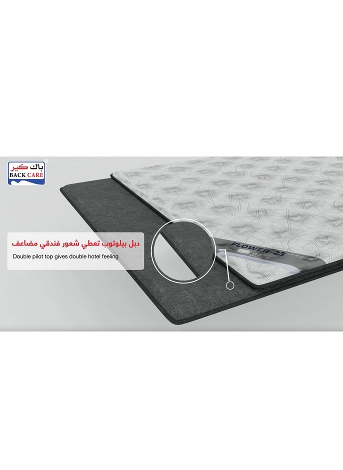 باك كير - مرتبة باك كير فلاور – مرتبة مميزة بمتانة متوسطة مع تقنيات تبريد متطورة، ودعم مريح لصحة العمود الفقري، وتقنية فصل الحركة البوكت سبرينج، ونظام تهوية طبيعي لتحقيق نوم هادئ ومريح 200x180x35 سم - Image 1