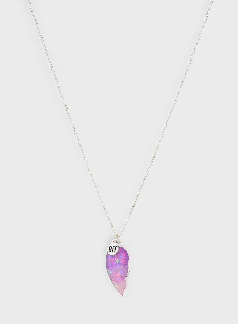 Claires Kids Best Friend Pendant Necklace