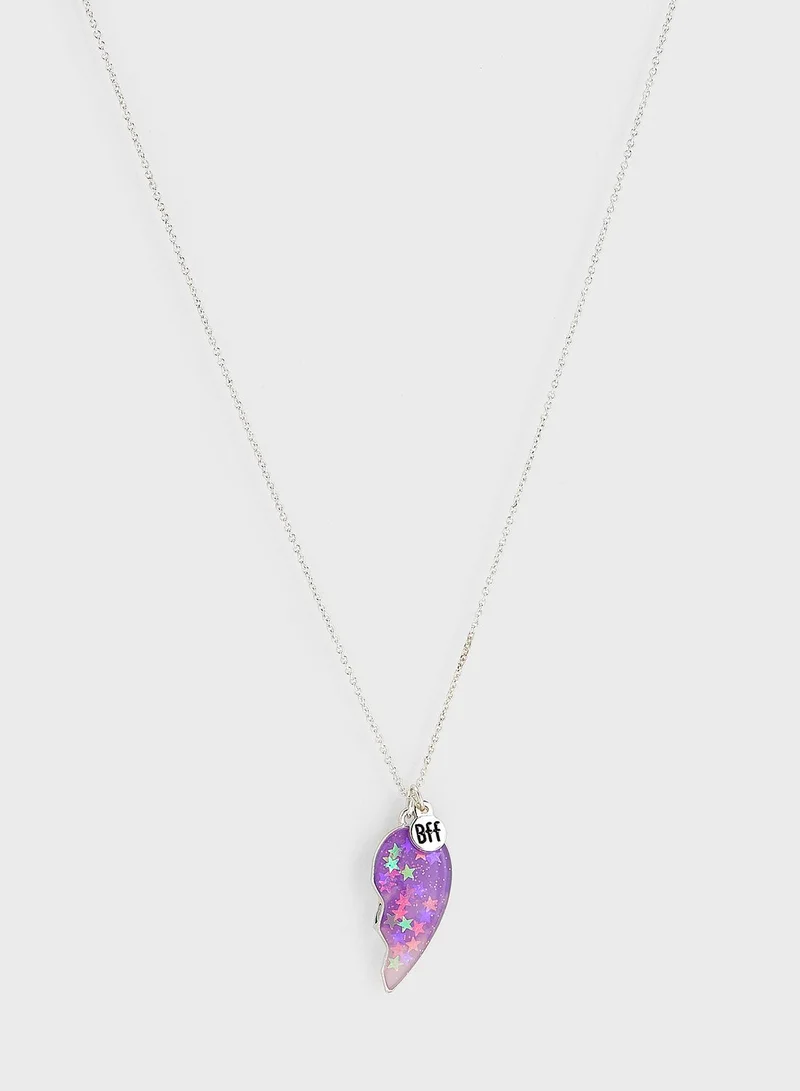 Claires Kids Best Friend Pendant Necklace