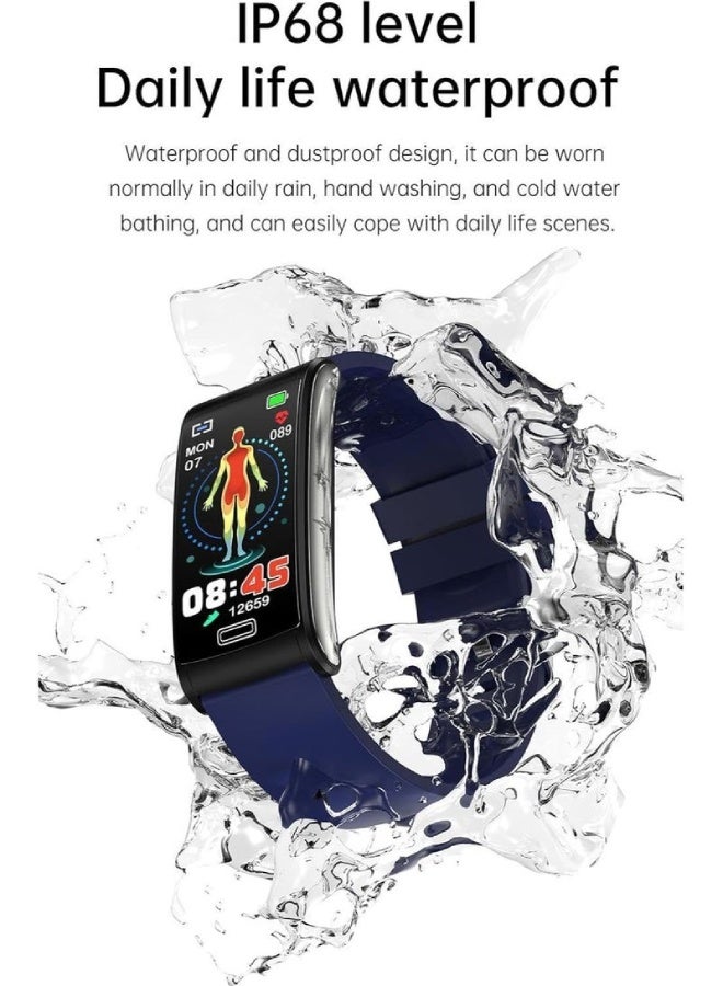 AROAQ E600 Smart Watch 1.47 Inch TFT Display, Non-Invasive Glucose Monitoring, ECG, Heart Rate, BP & SpO2 Tracking, Multi-Sport Fitness Modes – Silicone Strap , Red - Image 4