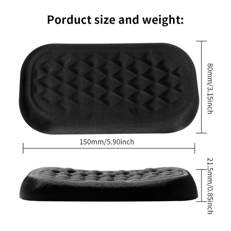 فايدير Mouse Wrist Rest Pad, Memory Foam Hand Rest Support Padded for Office, Computer, Laptop, Typing and Wrist Pain Relief and Repair (5.91 inch, Black) - Image 3