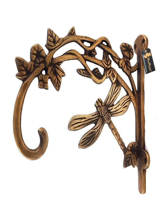 Two Moustaches Brass Dragon Fly Style Handmade Brass Wall Lantern Diya Hanger - Royal Brown, Planter Hangers, Lanterns Wind Chimes Hanging Baskets Ornaments, Brass Diya Hanger - Image 3