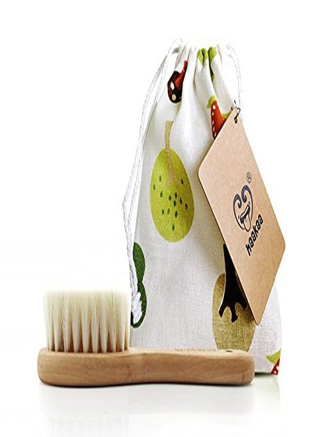 Haakaa Wooden Baby Hairbrush with Natural Goat Wool Bristles 1 pk - Image 1