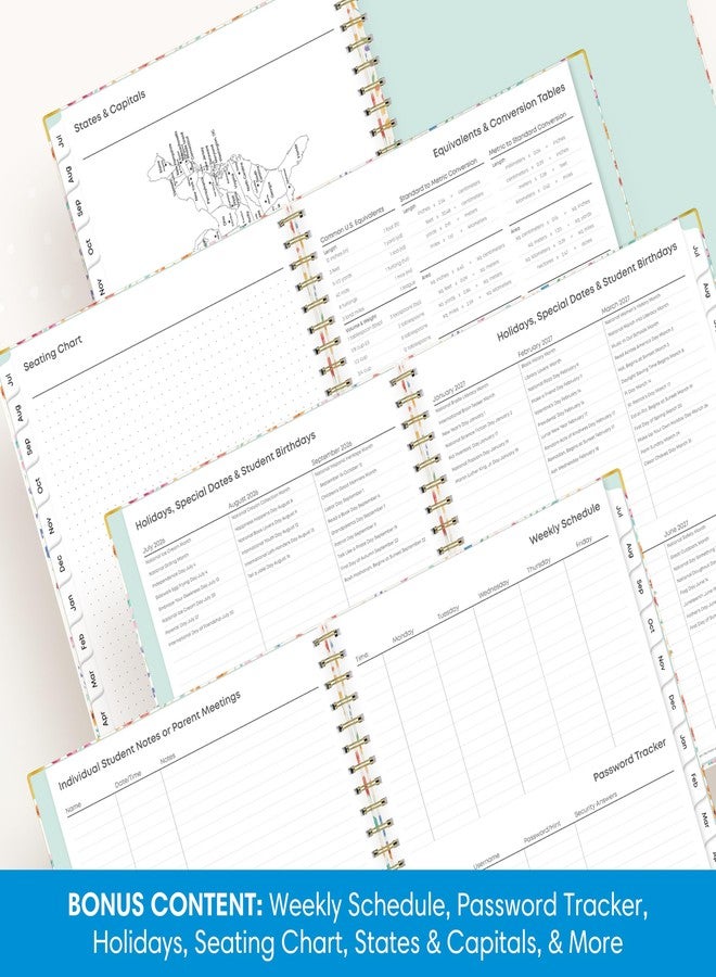 Blue Sky 2026-2027 Weekly and Monthly Academic Year Teacher Lesson Planner Calendar With Clipboard, July 2026 - June 2027, 8.5" x 11", Hard Cover, Wirebound, Laminated Tabs, Miah - Image 5