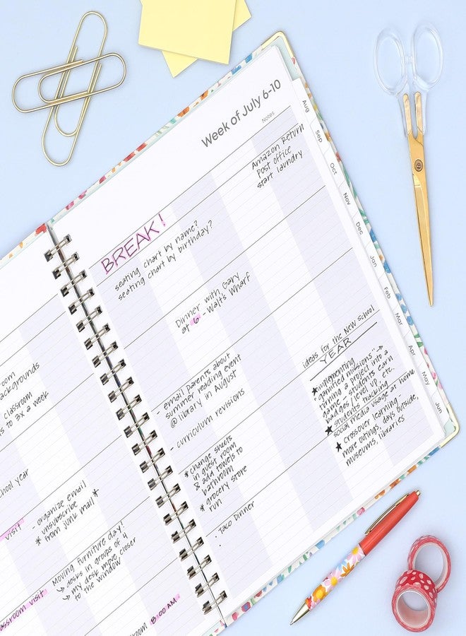Blue Sky 2026-2027 Weekly and Monthly Academic Year Teacher Lesson Planner Calendar With Clipboard, July 2026 - June 2027, 8.5" x 11", Hard Cover, Wirebound, Laminated Tabs, Miah - Image 2
