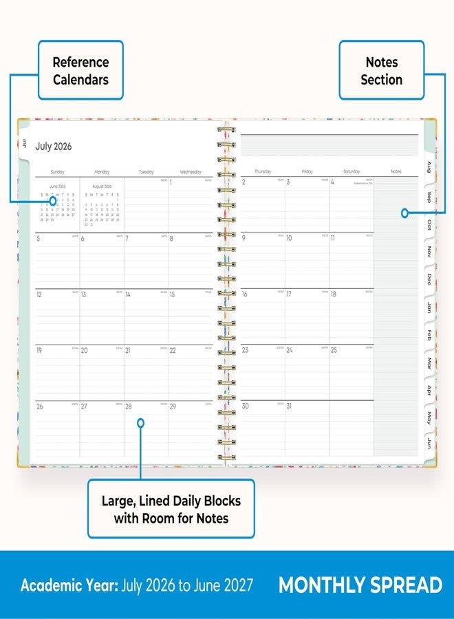 Blue Sky 2026-2027 Weekly and Monthly Academic Year Teacher Lesson Planner Calendar With Clipboard, July 2026 - June 2027, 8.5" x 11", Hard Cover, Wirebound, Laminated Tabs, Miah - Image 4