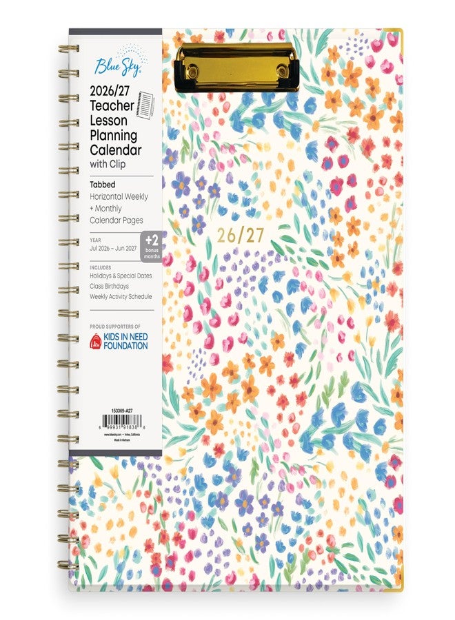 Blue Sky 2026-2027 Weekly and Monthly Academic Year Teacher Lesson Planner Calendar With Clipboard, July 2026 - June 2027, 8.5" x 11", Hard Cover, Wirebound, Laminated Tabs, Miah - Image 1