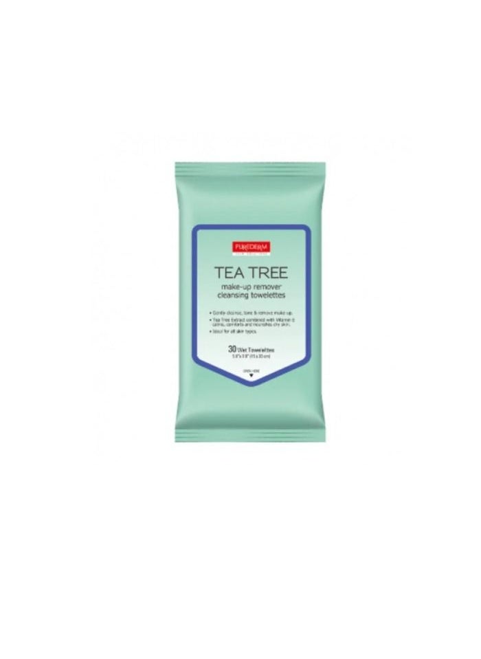 Purederm Tea Tree Make-Up Remover Cleansing Towelettes  ADS 629 - 30pcs  - Image 1