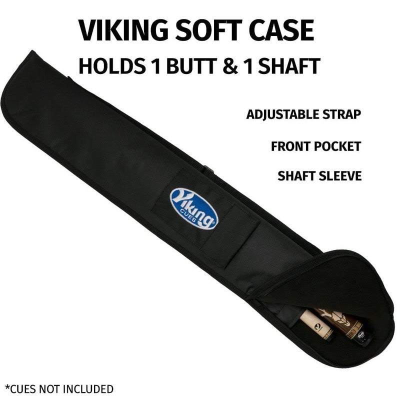 Viking Pool Cue Case 1x1, Black Soft Pool Stick Case for 1 Stick with Shoulder Strap and Pocket, Pool Cue Bag, Billiard Cue Case, Cue Stick Case, Pool Queue Case - Image 4