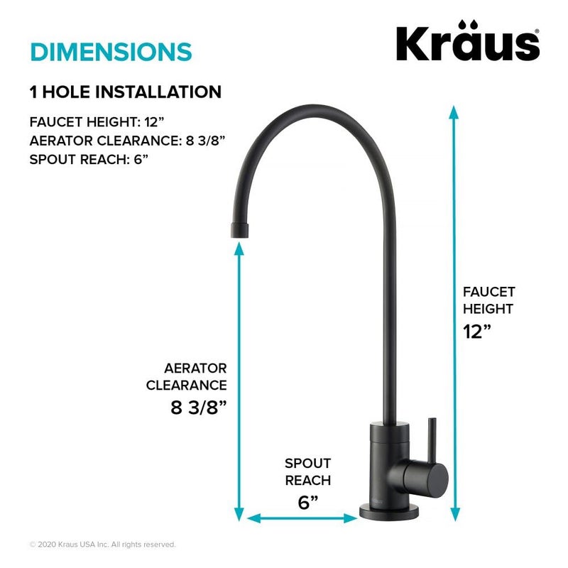 KRAUS Purita 100% Lead-Free Kitchen Water Filter Faucet in Matte Black, FF-100MB - Image 3
