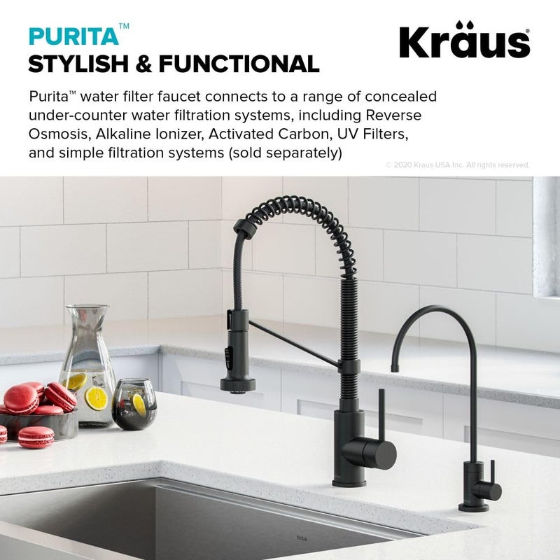 KRAUS Purita 100% Lead-Free Kitchen Water Filter Faucet in Matte Black, FF-100MB - Image 2