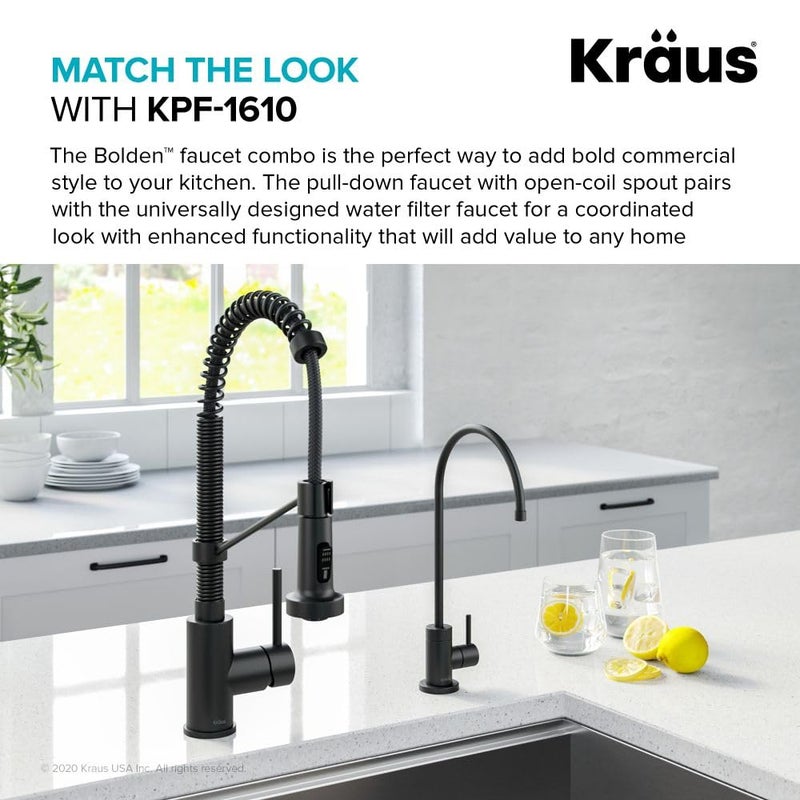 KRAUS Purita 100% Lead-Free Kitchen Water Filter Faucet in Matte Black, FF-100MB - Image 4