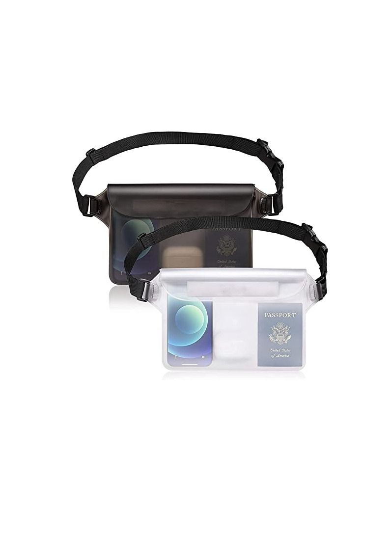 Waterproof Pouch Bag with Adjustable Waist Strap-Screen Touchable Dry Bag with Adjustable Belt for Phone Valuables for Beach Swimming Snorkeling Boating Fishing Kayaking  - Image 1