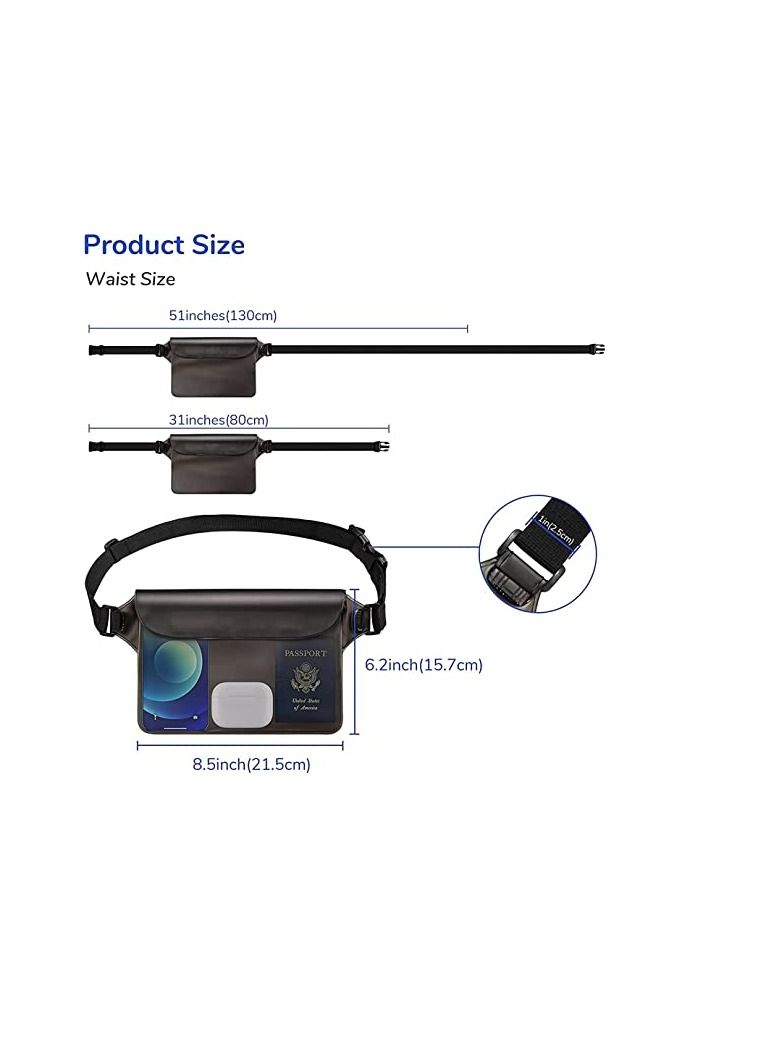 Waterproof Pouch Bag with Adjustable Waist Strap-Screen Touchable Dry Bag with Adjustable Belt for Phone Valuables for Beach Swimming Snorkeling Boating Fishing Kayaking  - Image 2