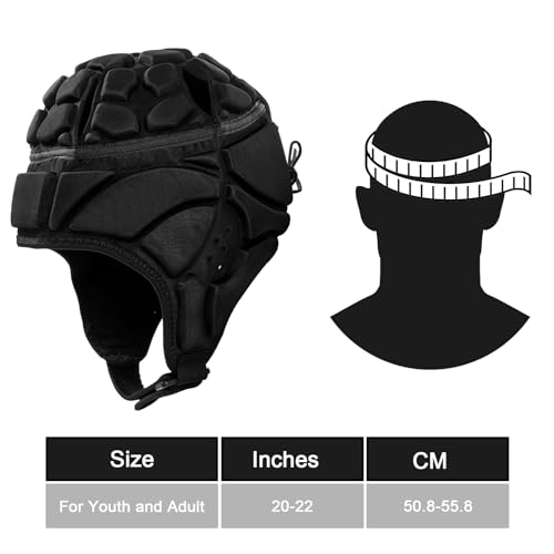 ZENFUN Rugby Helmet Shell Soft Padded Headgear for Soccer Protective Football Headguards for Youth Scrum Cap for Kids Medium Size - Image 3