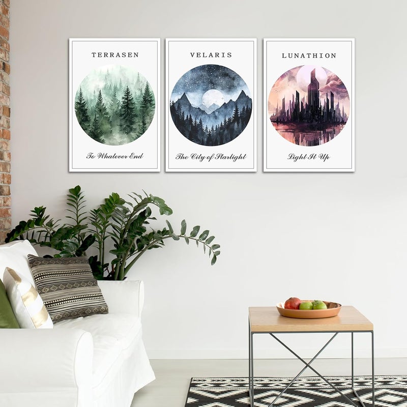 DFAIUY 3 Piece Sarah J Maas Books Poster Art Print - Image 5
