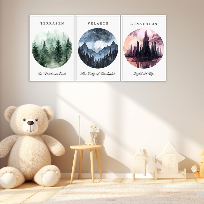 DFAIUY 3 Piece Sarah J Maas Books Poster Art Print - Image 4