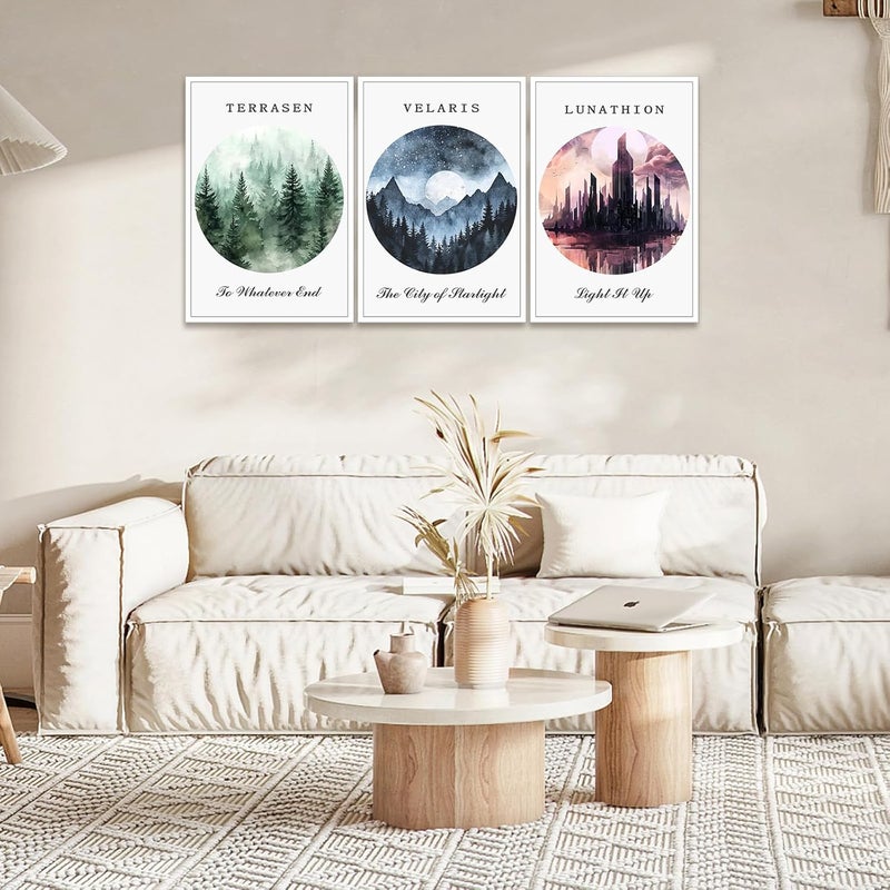 DFAIUY 3 Piece Sarah J Maas Books Poster Art Print - Image 2