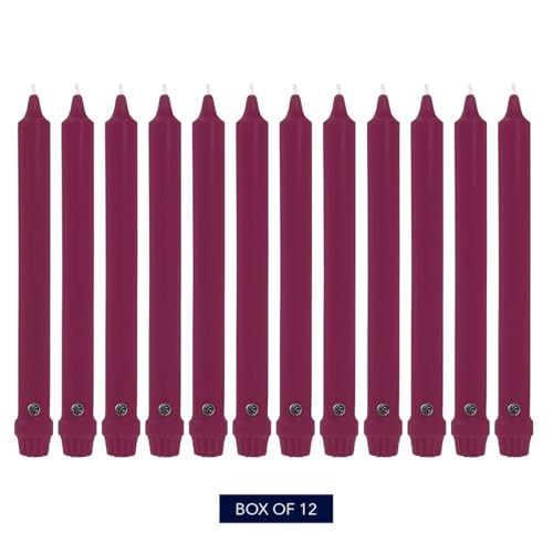 Colonial Candle Unscented Taper Candle, Classic Collection, Mulberry, 10 In, Pack of 12 - Up to 8 Hours Burn - Image 2