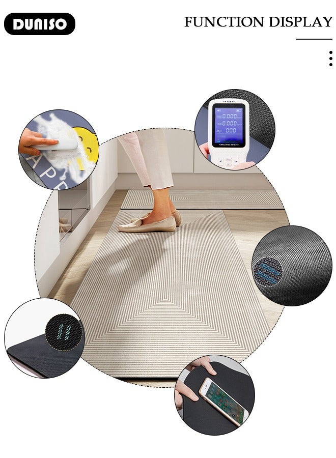 DUNISO Diatom Mud Bath Mat Set Bathroom Kitchen Rug Mat Extra Soft and Absorbent Bath Rugs Non-Slip Quick Drying Floor Bath Tub Mat for Bathroom Floor Tub and Shower 50*80CM+50*160CM  - Image 4