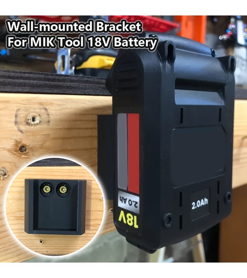 Wall Mounted Storage Rack For 18V Tools 1pc 25x60x51.5mm Space Saving Easy Install - Image 1