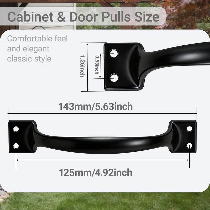 Cixuaiti 6PCS Cabinet Pull & Door Handle, Premium 5.6-Inch Kitchen Drawer Pulls, Easy Installation, Black Stainless Steel Gate Door Handles for Outdoor, Garage, Bathroom, Cupboard - Image 3