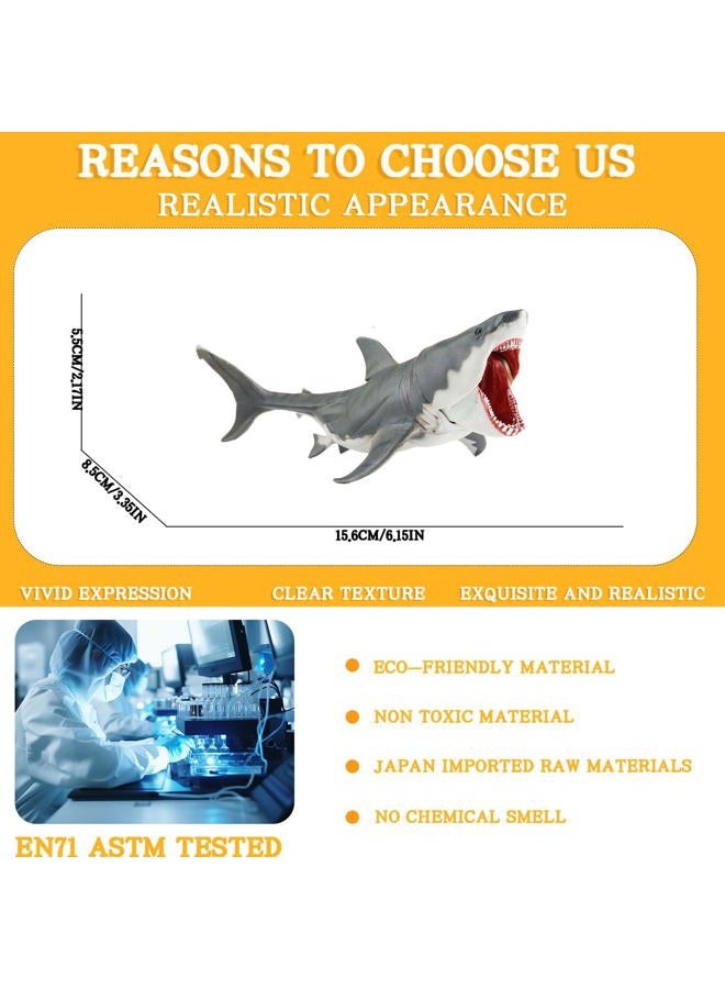 AENIMELY Realistic Megalodon Shark Toy – Movable Jaw Ocean Animal Figurine for Kids – Educational Sea Life Model, STEM Learning Gift, Shark Display Decor - Image 3