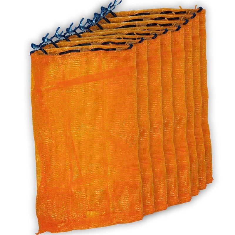 SINGHAL Mesh Onion Produce Bags with Drawstring 20 Inch x 3150 Inch Bags Reusable Breathable Leno PP Fabric Great for Packaging Produce Vegetables and Fruit Orange Color Combo Pack of 50 - Image 1