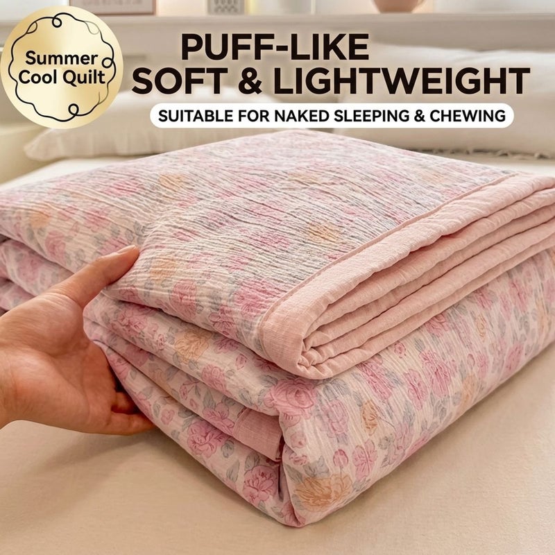 Summer Best-Selling Cooling Quilt - Soft, Skin-Friendly, Machine-Washable for Single & Double Beds