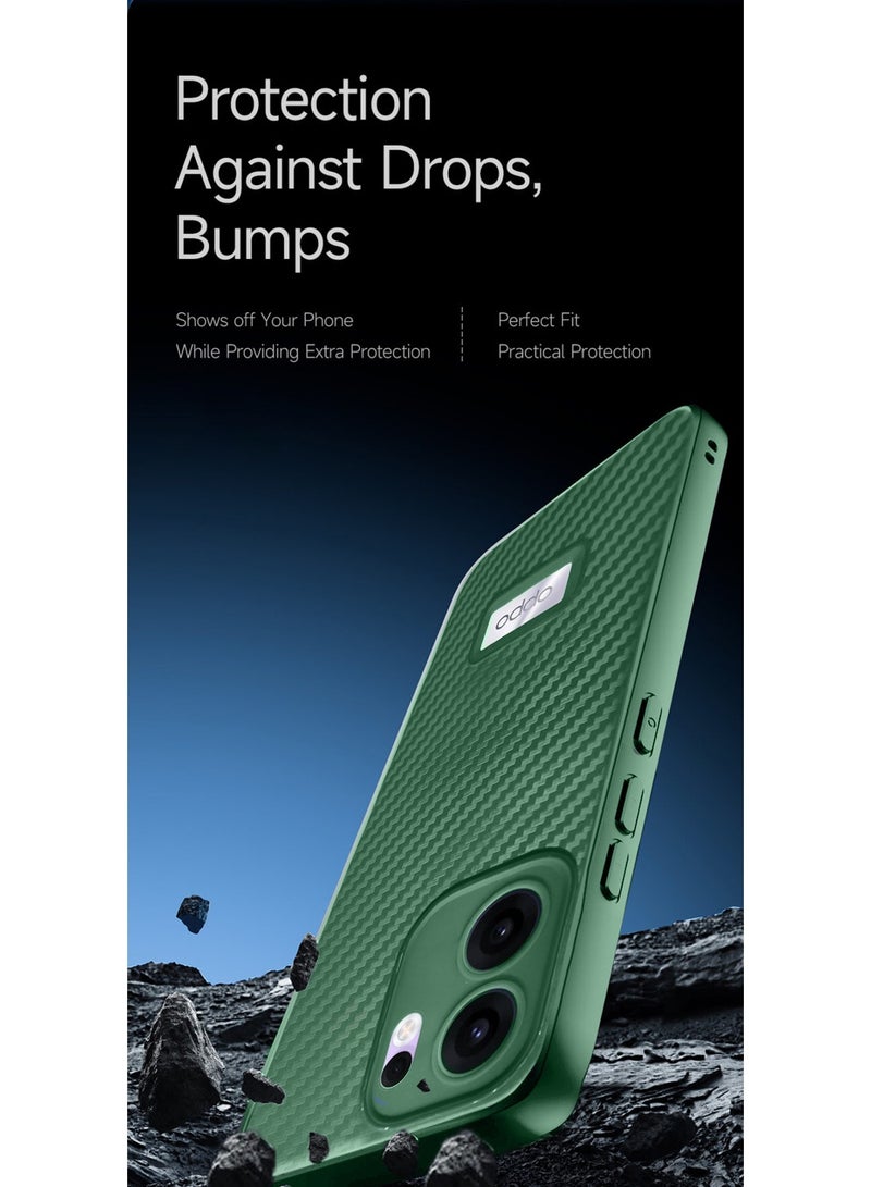 دبليو تيك Oppo Reno13 F 4G / 5G 2025 غطاء هيكل نسيج من ألياف الكربون السيليكون السائل - أخضر غامق - Image 4