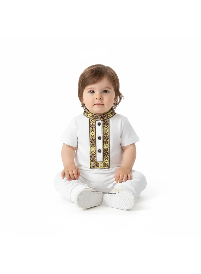 بامبيميسي ملابس أطفال بيضاء تقليدية للمناسبات