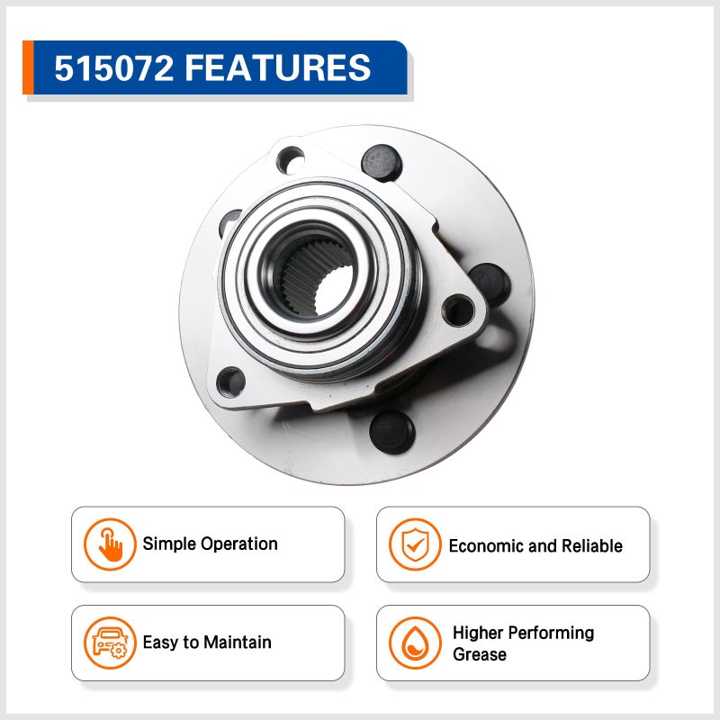 PAROD Pair 515072 Front Wheel Hub and Bearing Assembly Compatible with 2002-2008 Dodge Ram 1500, 5 Lugs - Image 4