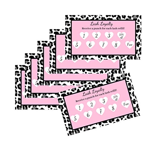 Lashicorn Lash Extension Loyalty Punch Cards Discount 10 percent off and No Charge Refill | Package of 50 | False Lash, Pink Size 3.5 x 2" inches Loyalty Cards - Image 4