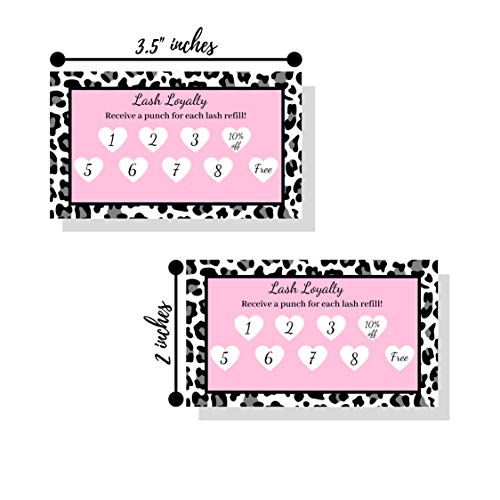 Lashicorn Lash Extension Loyalty Punch Cards Discount 10 percent off and No Charge Refill | Package of 50 | False Lash, Pink Size 3.5 x 2" inches Loyalty Cards - Image 2