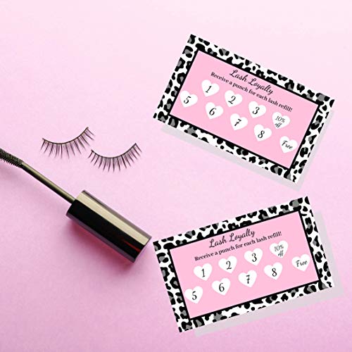 Lashicorn Lash Extension Loyalty Punch Cards Discount 10 percent off and No Charge Refill | Package of 50 | False Lash, Pink Size 3.5 x 2" inches Loyalty Cards - Image 5