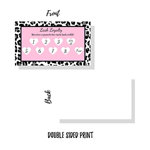Lashicorn Lash Extension Loyalty Punch Cards Discount 10 percent off and No Charge Refill | Package of 50 | False Lash, Pink Size 3.5 x 2" inches Loyalty Cards - Image 3