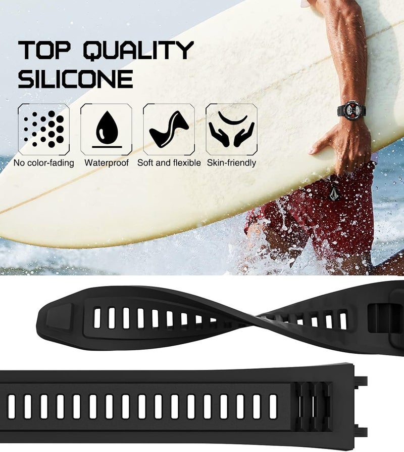 MoKo Watch Band Compatible with Amazfit TRex 2 Outdoor GPS Smartwatch Soft Silicone Replacement Strap Sport Wristband with a Metal Screwdriver Black - Image 4