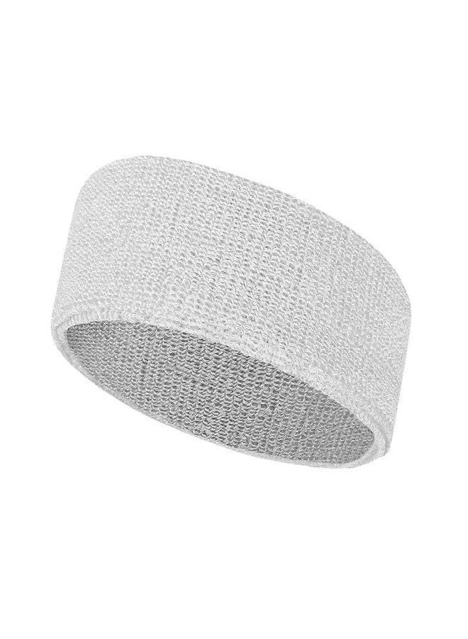 XFYT High Absorbtion Sports Headband for Workouts, Exercise and Running | for Gym Yoga Breathable, Anti Microbial, Non Slip Hairband for Men Women Cricket Tennis Head Band (White) - Image 4