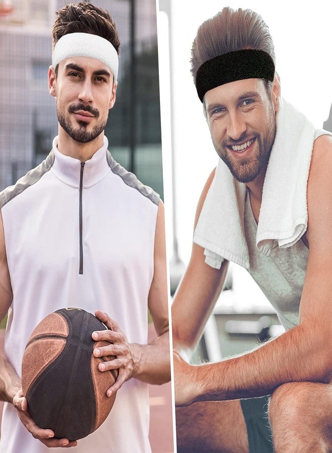 XFYT High Absorbtion Sports Headband for Workouts, Exercise and Running | for Gym Yoga Breathable, Anti Microbial, Non Slip Hairband for Men Women Cricket Tennis Head Band (White) - Image 2