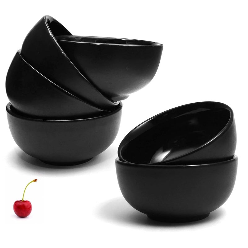 Pure Source India Ceramic Vegetable Bowl, 200ml, 2 Pieces, Black - Image 3