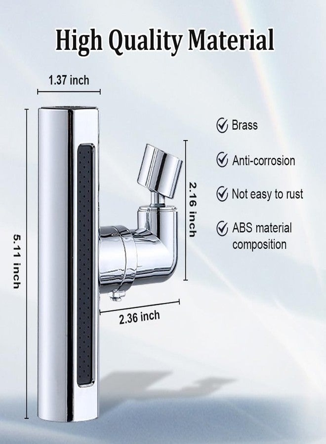Styxon Sink Waterfall Faucet Sprayer Attachment 360 Rotatable Waterfall Kitchen Tap Head Replacement,Anti-Splash Faucet Nozzle Head With Hose And Universal Connector, 5.5 X 3.4 X 2 Inch, Silver - Image 3