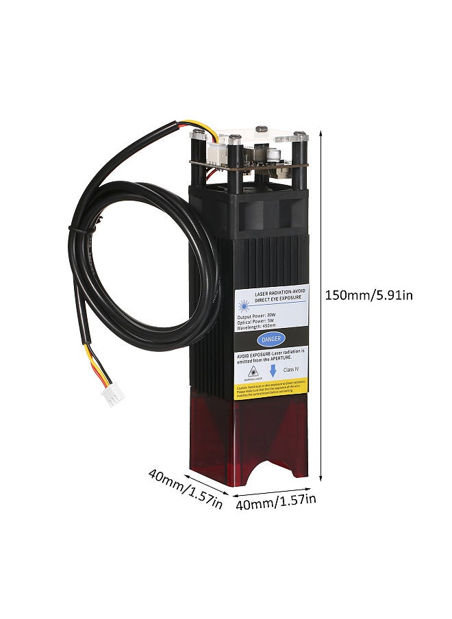 Generic 20W Laser Module 5W Optical Power Laser Engraving Module Kit Compressed Spot Fixed-Focus Laser Cutter  - Image 4