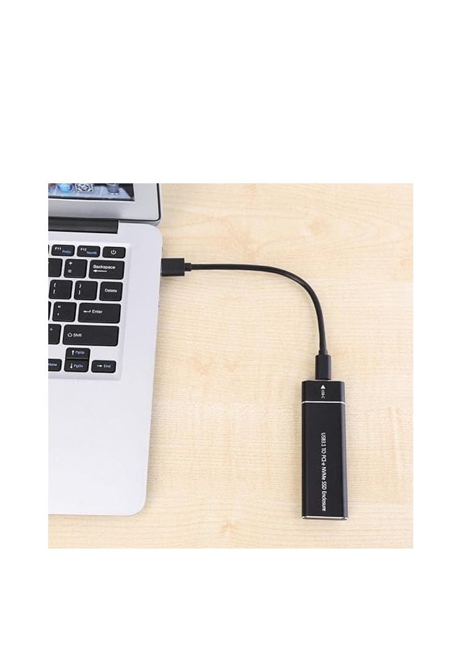 CARE CASE - CARE CASE NVME SSD Enclosure, M.2 NVME to USB C Adapter with black case, USB 3.1 Gen 2 (10 Gbps) M2 PCIE SSD - Image 1