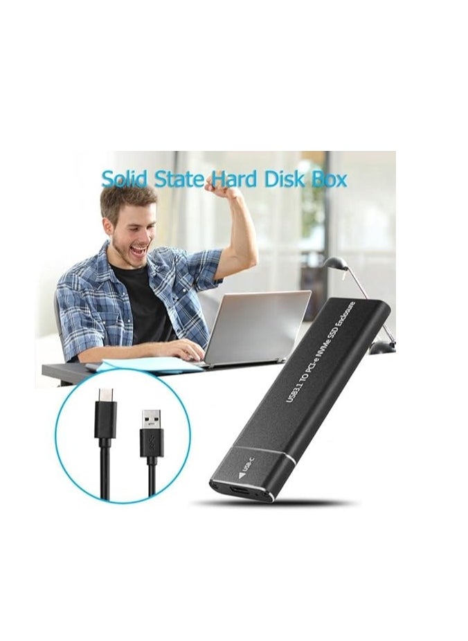 CARE CASE - CARE CASE NVME SSD Enclosure, M.2 NVME to USB C Adapter with black case, USB 3.1 Gen 2 (10 Gbps) M2 PCIE SSD - Image 1